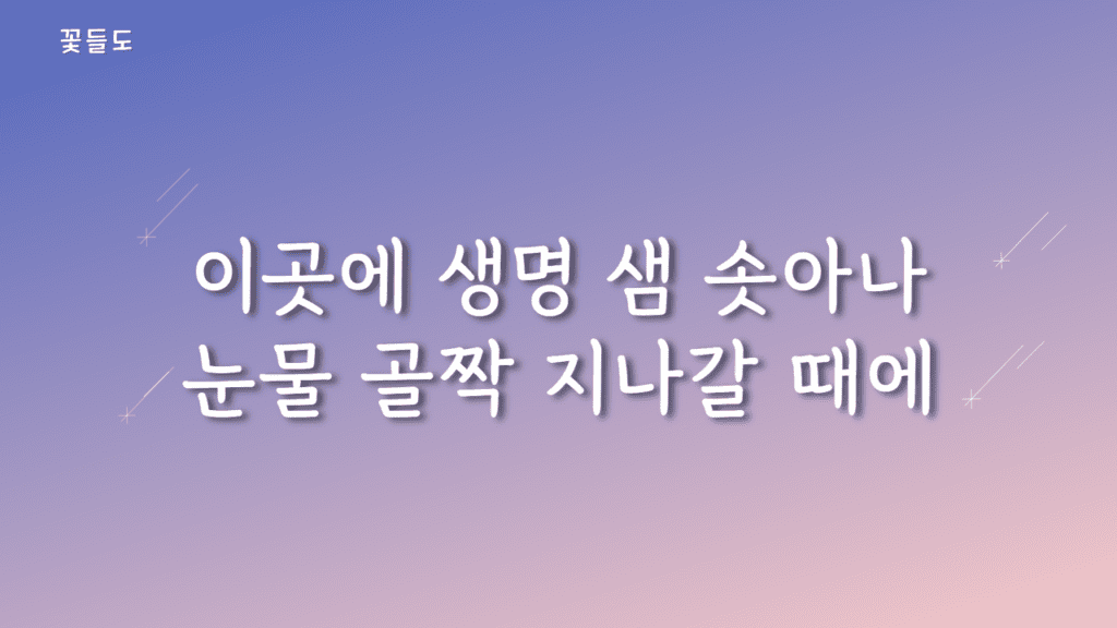 꽃들도 가사PPT